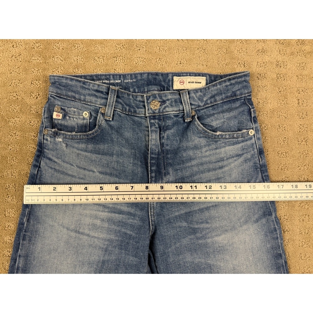 Women's AG Adriano Goldschmied Y2K Saige wide Leg Baggy Crop Sz 27 Raw Hem #1343 - Picture 3 of 16